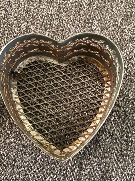 metal mesh heart shaped storage trinket box|Metal Heart Box .